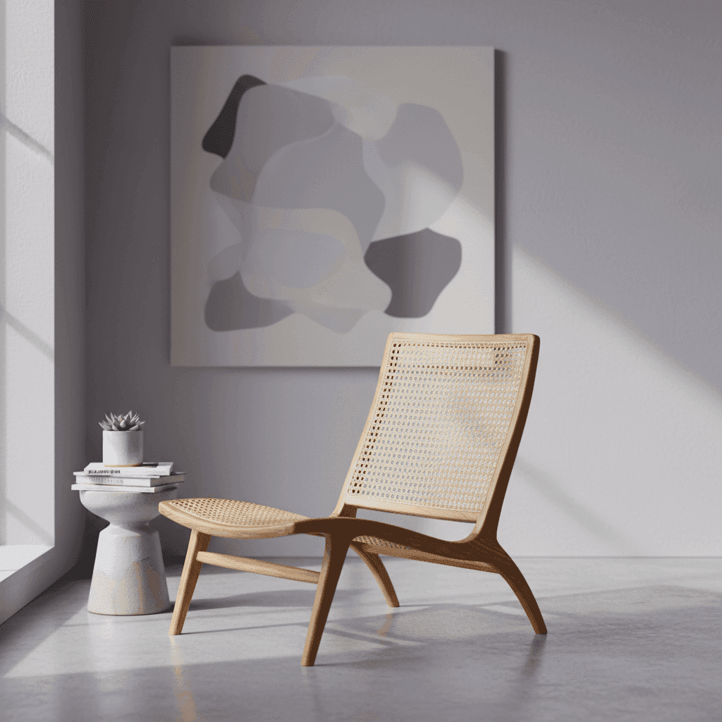 Handcrafted Cane Lounge Chair